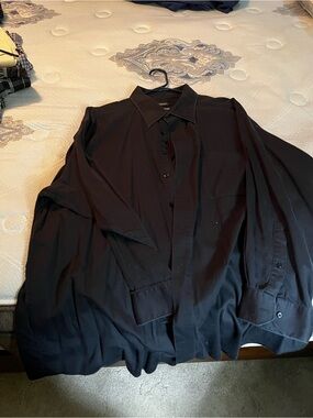 Black Button-Up Long Sleeve Shirt